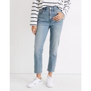 Madewell Perfect Vintage Jean in Ellicott Wash Sz 25 |High Rise Raw Hem Straight